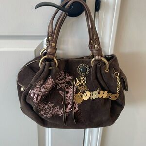 Vintage Juicy Couture velour bag gold charms
